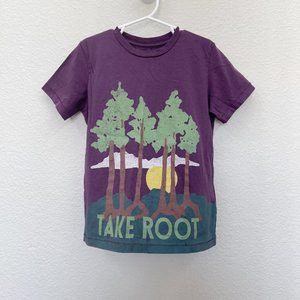 Peek Purple Kids Tee with Green Tree Graphic